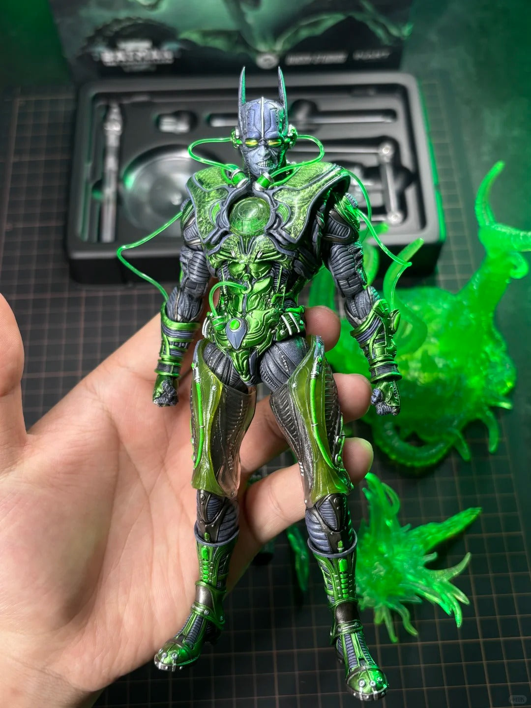 INART The Dawnbreaker action figure shown from the front with green detailing
