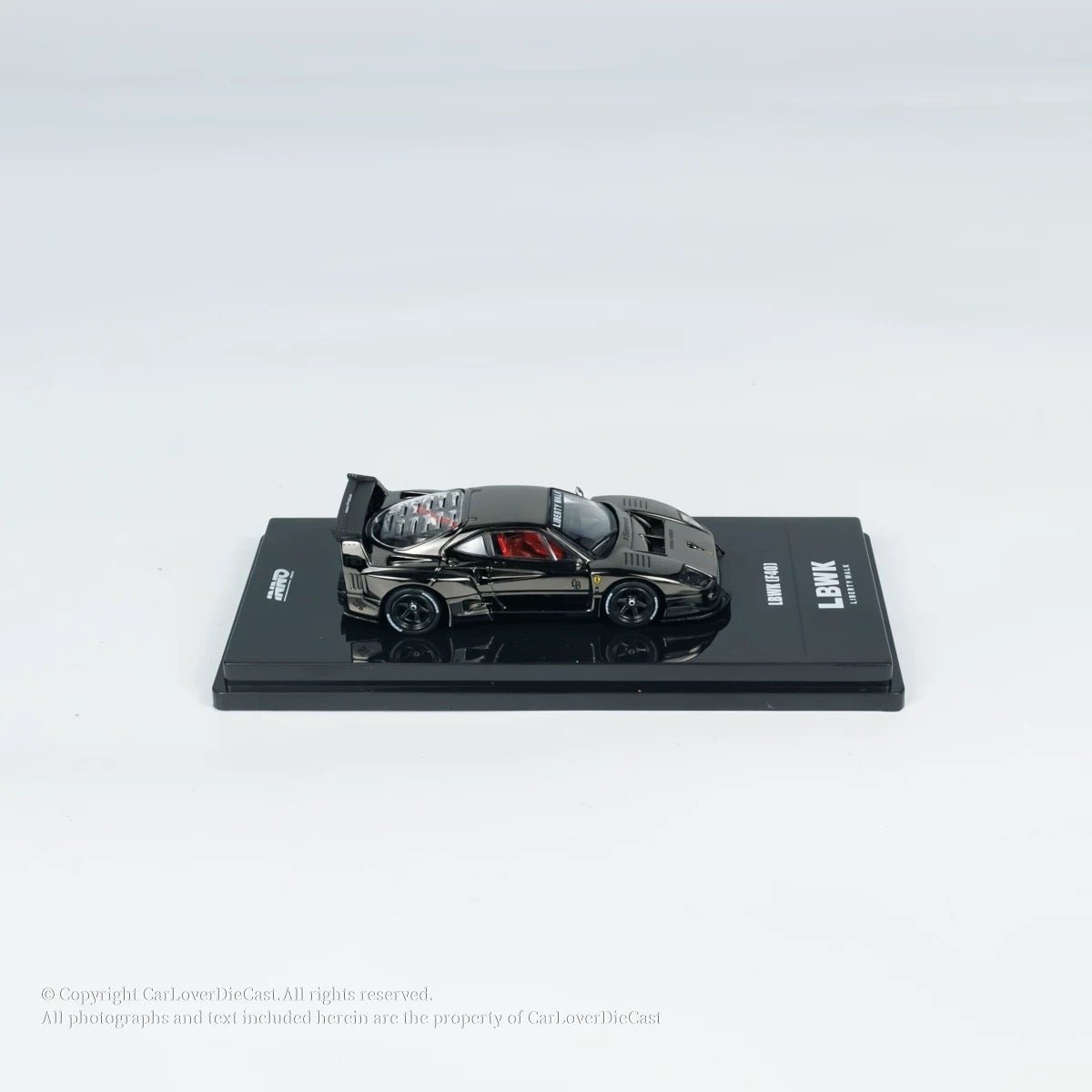 INNO 1:64 LBWK Ferrari F40 black chrome alloy car model - Inaboxstore