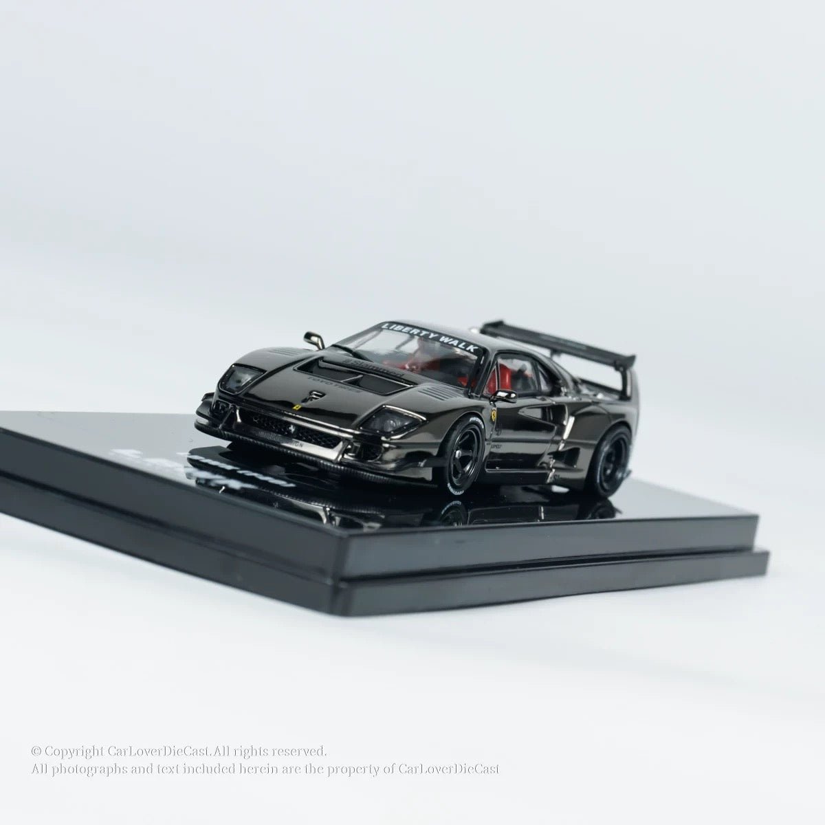 INNO 1:64 LBWK Ferrari F40 black chrome alloy car model - Inaboxstore