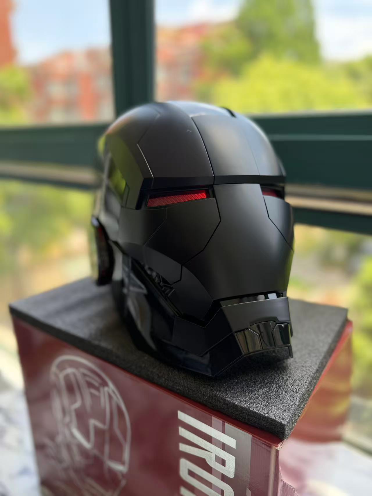 iron man black helmet Iron Man MK5 Helmet 1:1 with Voice , Remote and Touch controls Black color