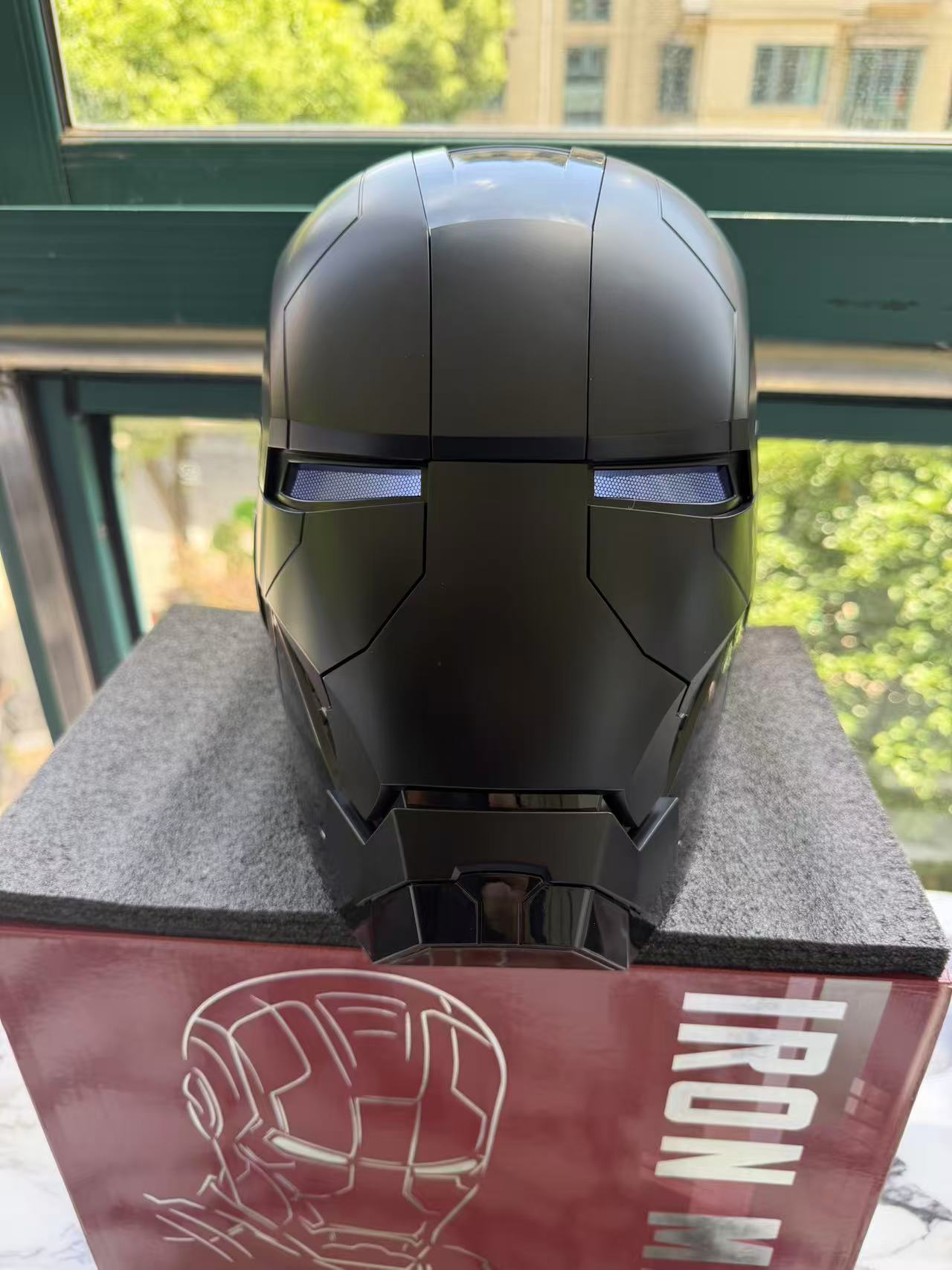 iron man black helmet Iron Man MK5 Helmet 1:1 with Voice , Remote and Touch controls Black color