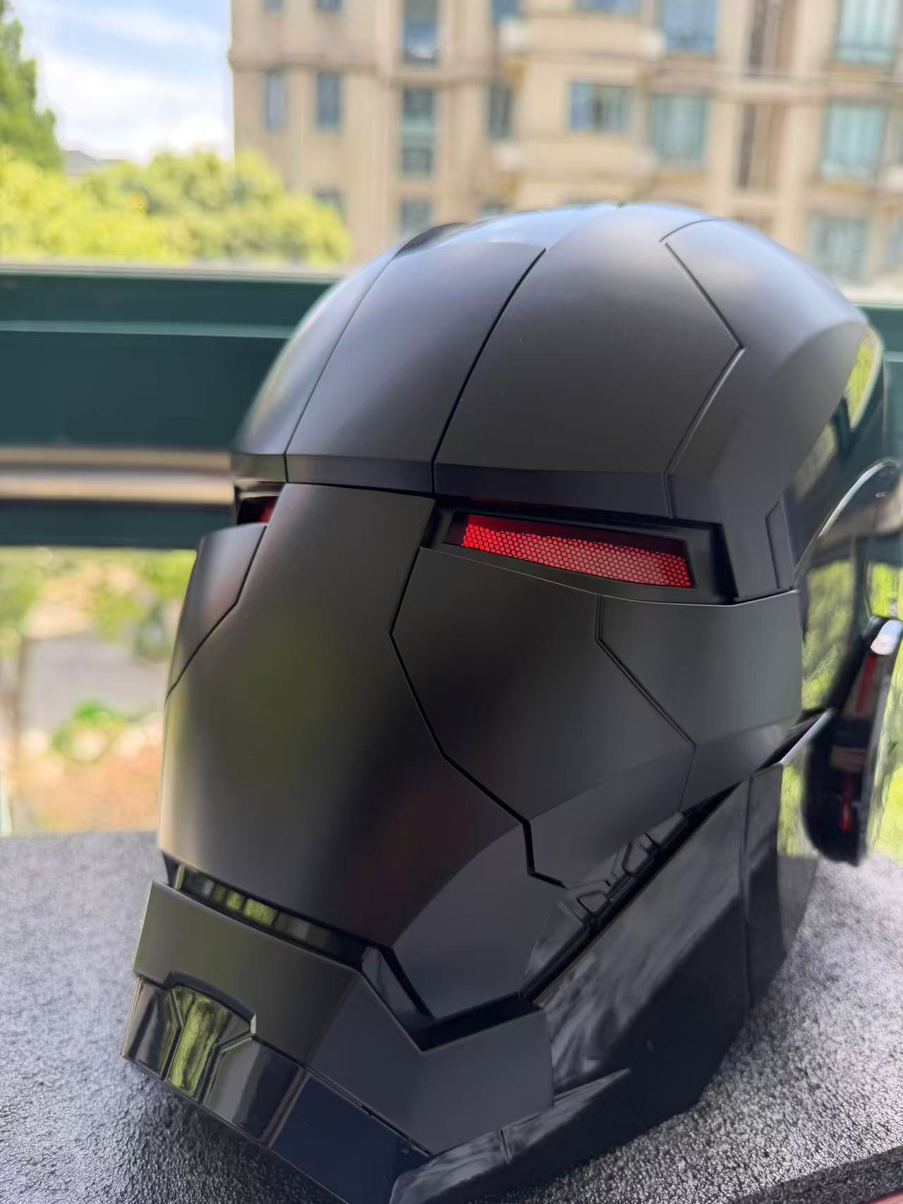 dark gray iron man helmet Iron Man MK5 Helmet 1:1 with Voice , Remote and Touch controls Black color