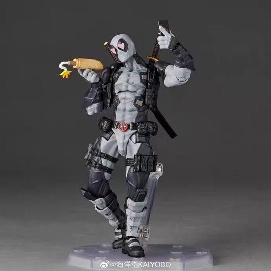 Kaiyodo Revoltech Amazing Yamaguchi Marvel Deadpool Action Figure Gray Ver 2.5 (No Bonus) - Inaboxstore