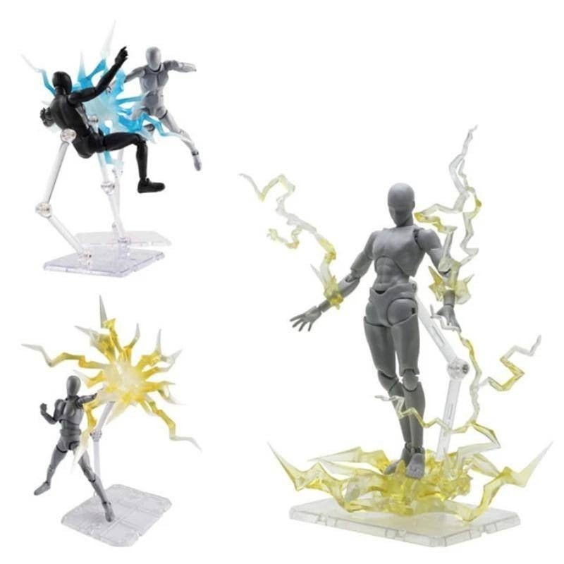 Lightning Special Effects Part for EFFECT IMPACT 1/6 Figure Photoelectric Effect Black Transparent Yellow Purple Black Blue - Inaboxstore
