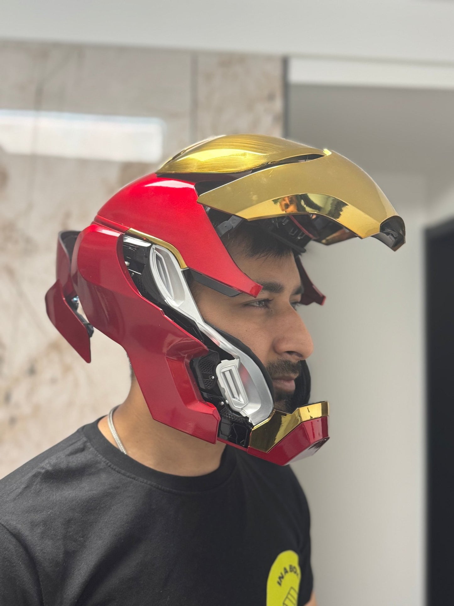 image iron man helmet Voice Control MK5 Electronic Cosplay LED eye illumination Mark 50 Iron Man helmet