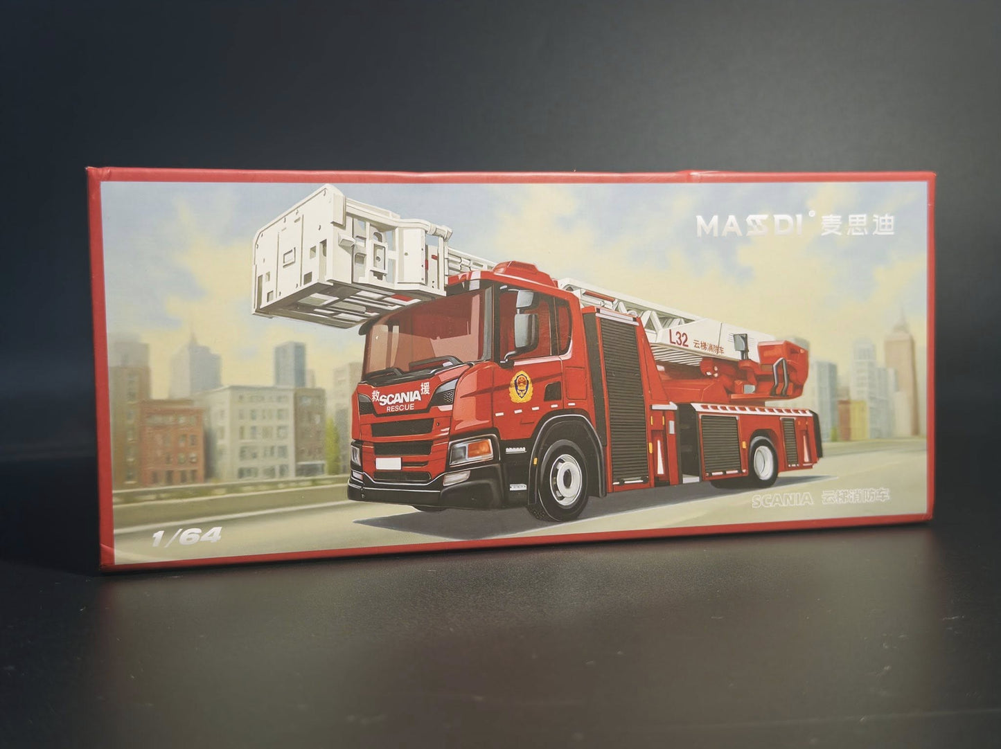 Masdi Scania 1:64 Fire truck 2 variants - Inaboxstore