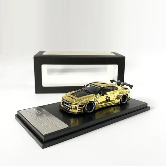 Mymodelcollect 1:64 Nissan LB GTR R35 Electroplated Gold Alloy Car Model - Inaboxstore