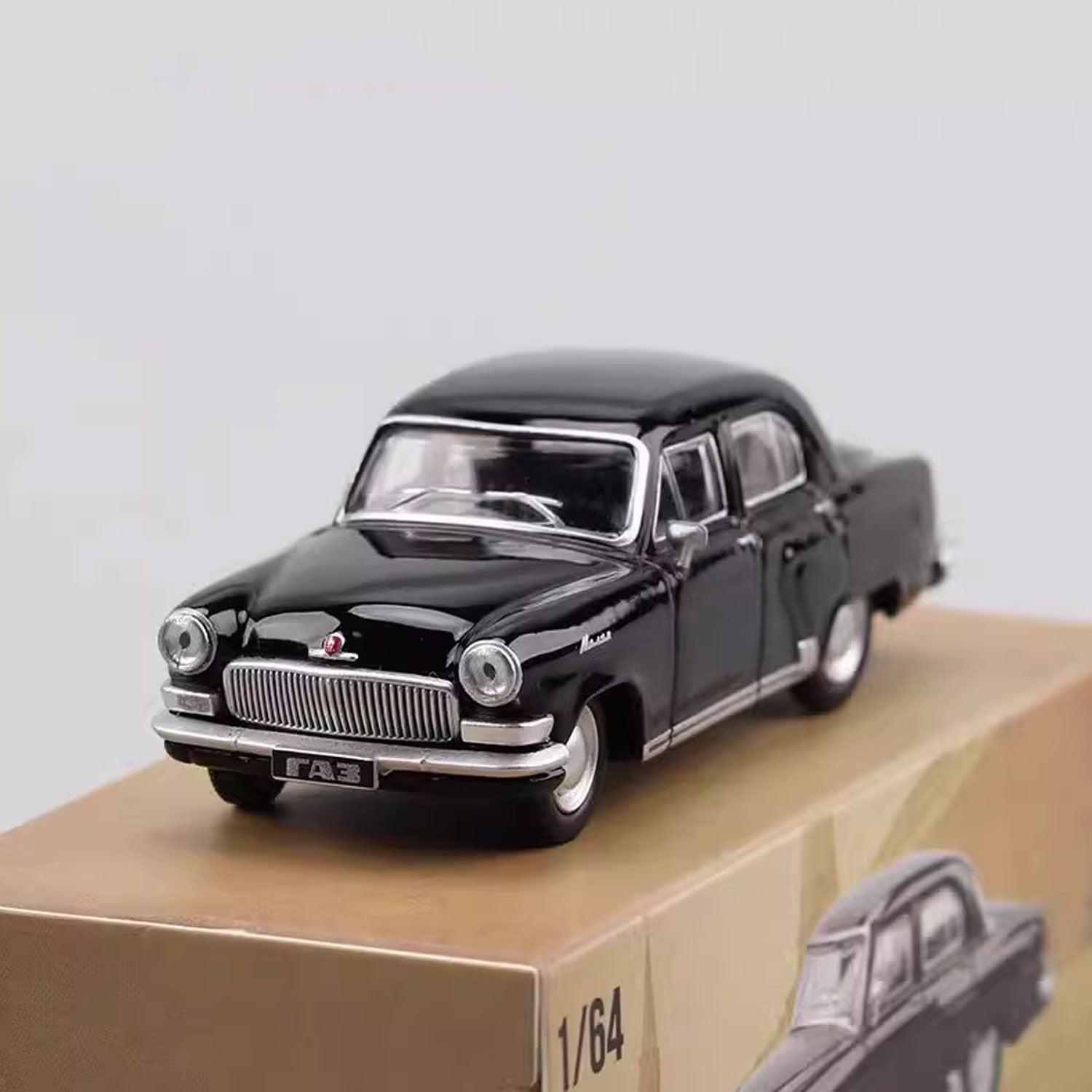 Perka 1:64 Scale GAZ - 21 Volga M21 Alloy Diecast Black and White - Inaboxstore