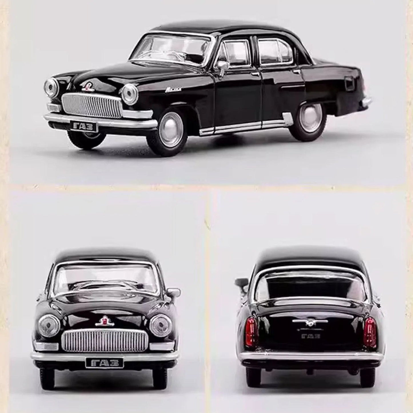 Perka 1:64 Scale GAZ - 21 Volga M21 Alloy Diecast Black and White - Inaboxstore