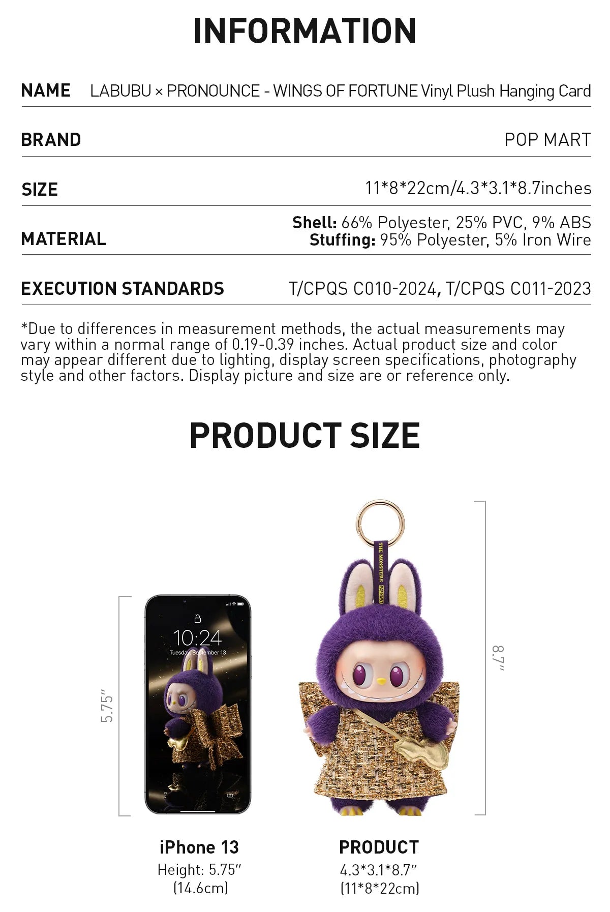 Pop Mart Labubu x Pronounce Wings of Fortune Vinyl Plush - 100% ...