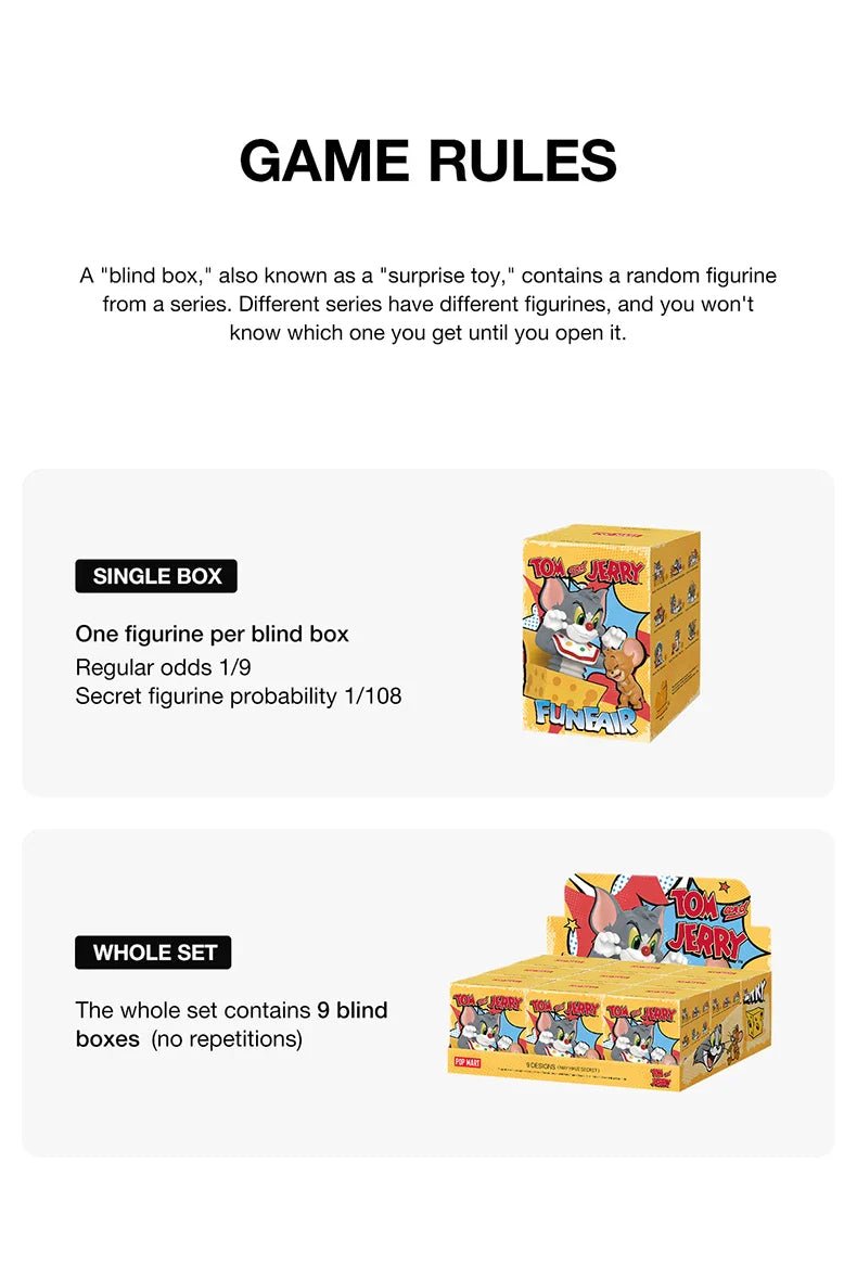 POP MART Tom and Jerry Funfair Series Blind Box Figures 100% Authentic - Inaboxstore