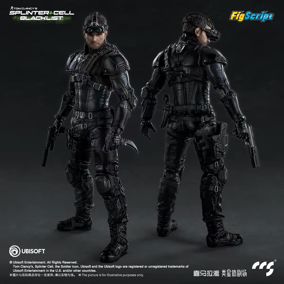 Pre - Order!!! Splinter Cell: Blacklist FigScript Sam Fisher 1/12 Scale Action Figure - Inaboxstore