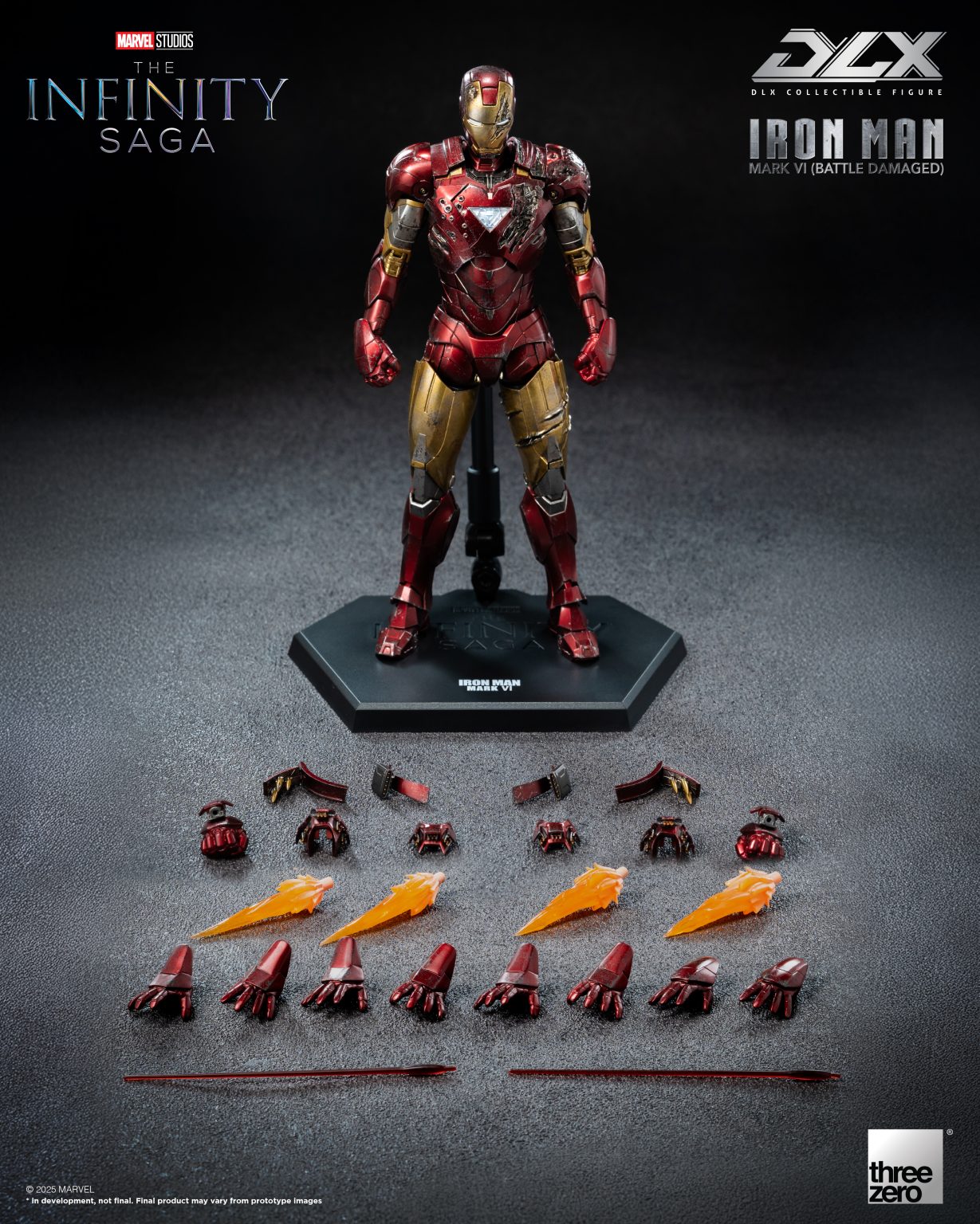 (Pre - Order) Three Zero Marvel Studios: The Infinity Saga DLX Iron Man Mark 6 (Battle Damaged) - Inaboxstore