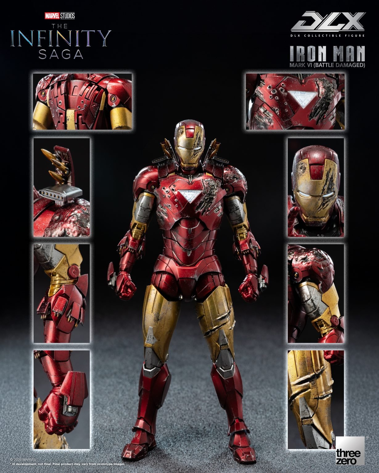 (Pre - Order) Three Zero Marvel Studios: The Infinity Saga DLX Iron Man Mark 6 (Battle Damaged) - Inaboxstore