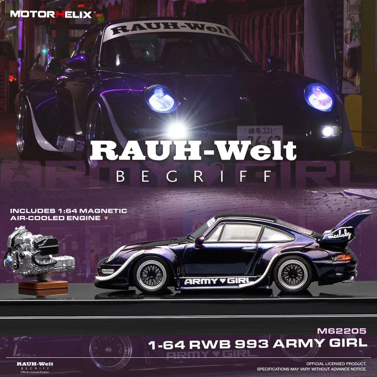 Preorder MOTORHELIX 1/64 RWB 993 Diecast Car Model - Inaboxstore