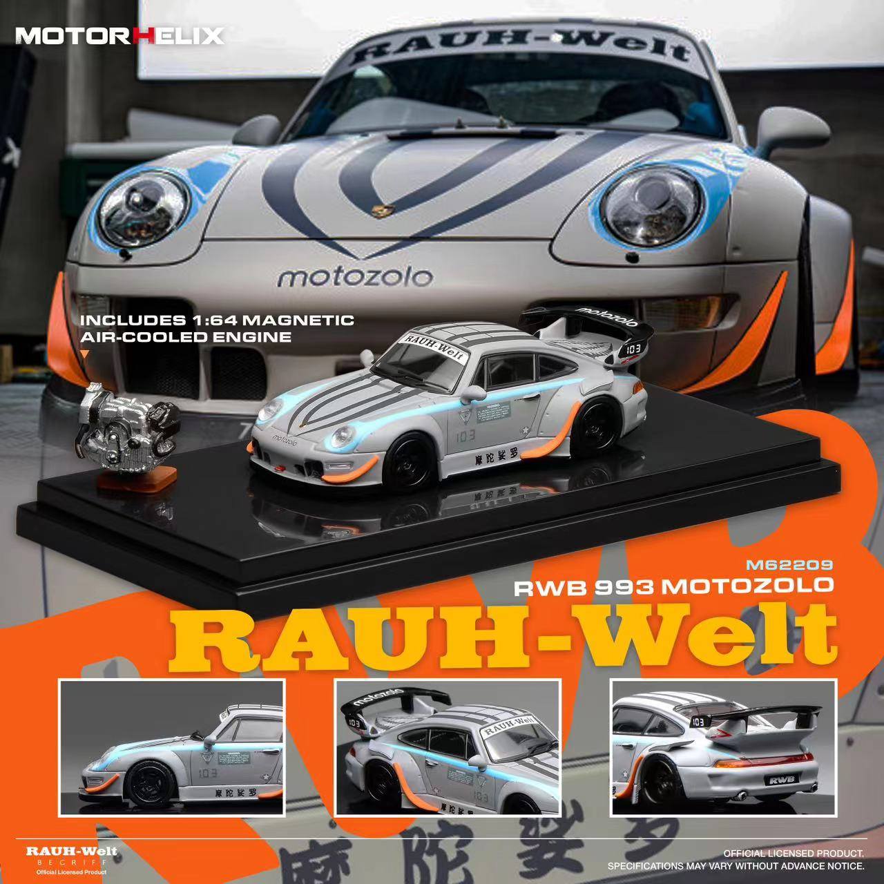 Preorder MOTORHELIX 1/64 RWB 993 Diecast Car Model - Inaboxstore