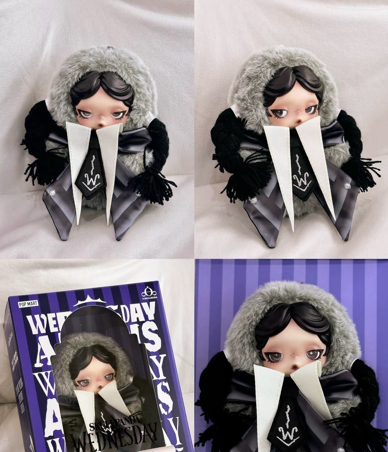 SKULLPANDA × Wednesday Plush（Nevermore Academy Uniform Version） - Inaboxstore