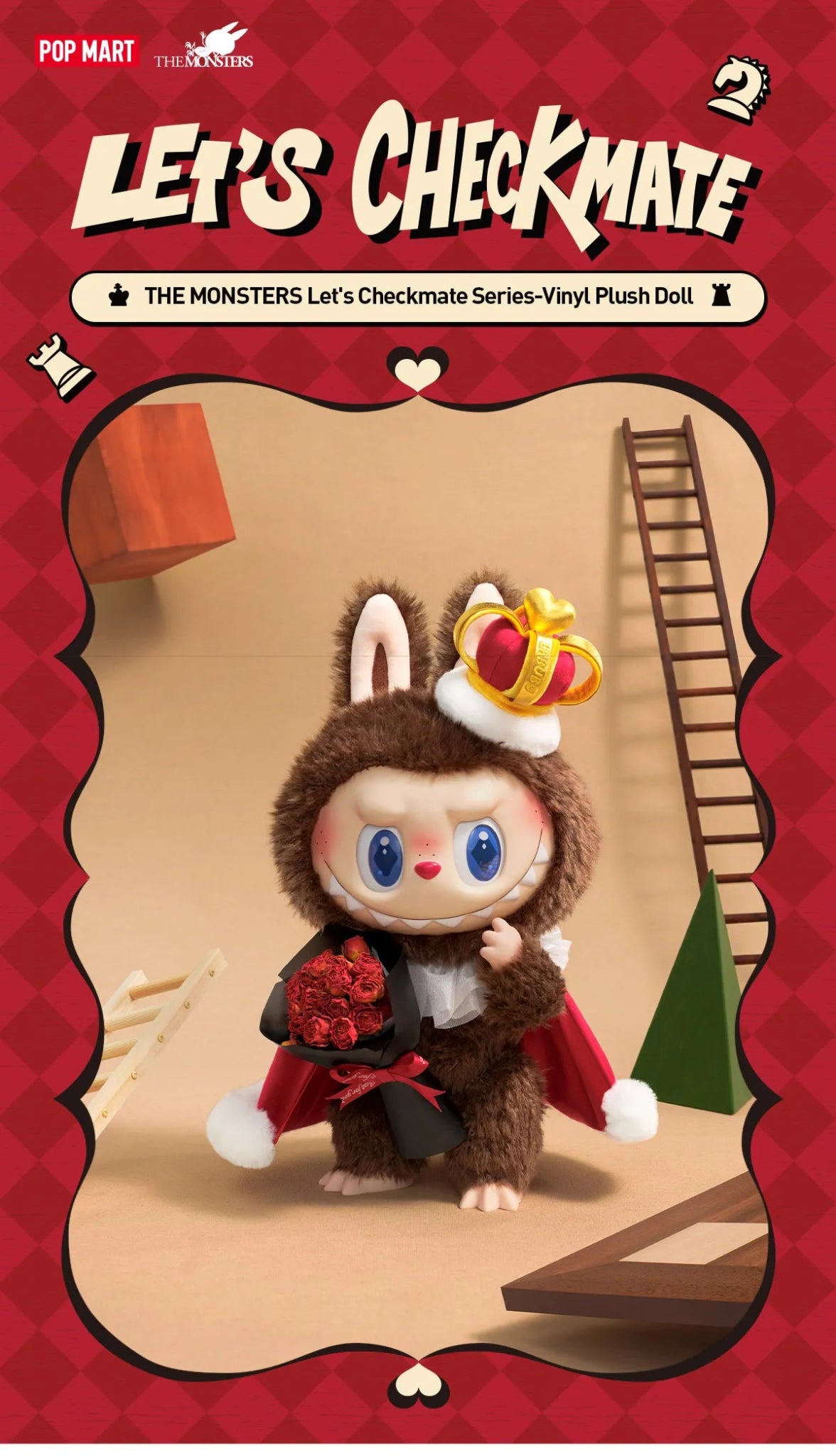 【限定品】the monsters let's checkmate THE MONSTERS Let's Checkmate Series-Vinyl Plush Hanging Card