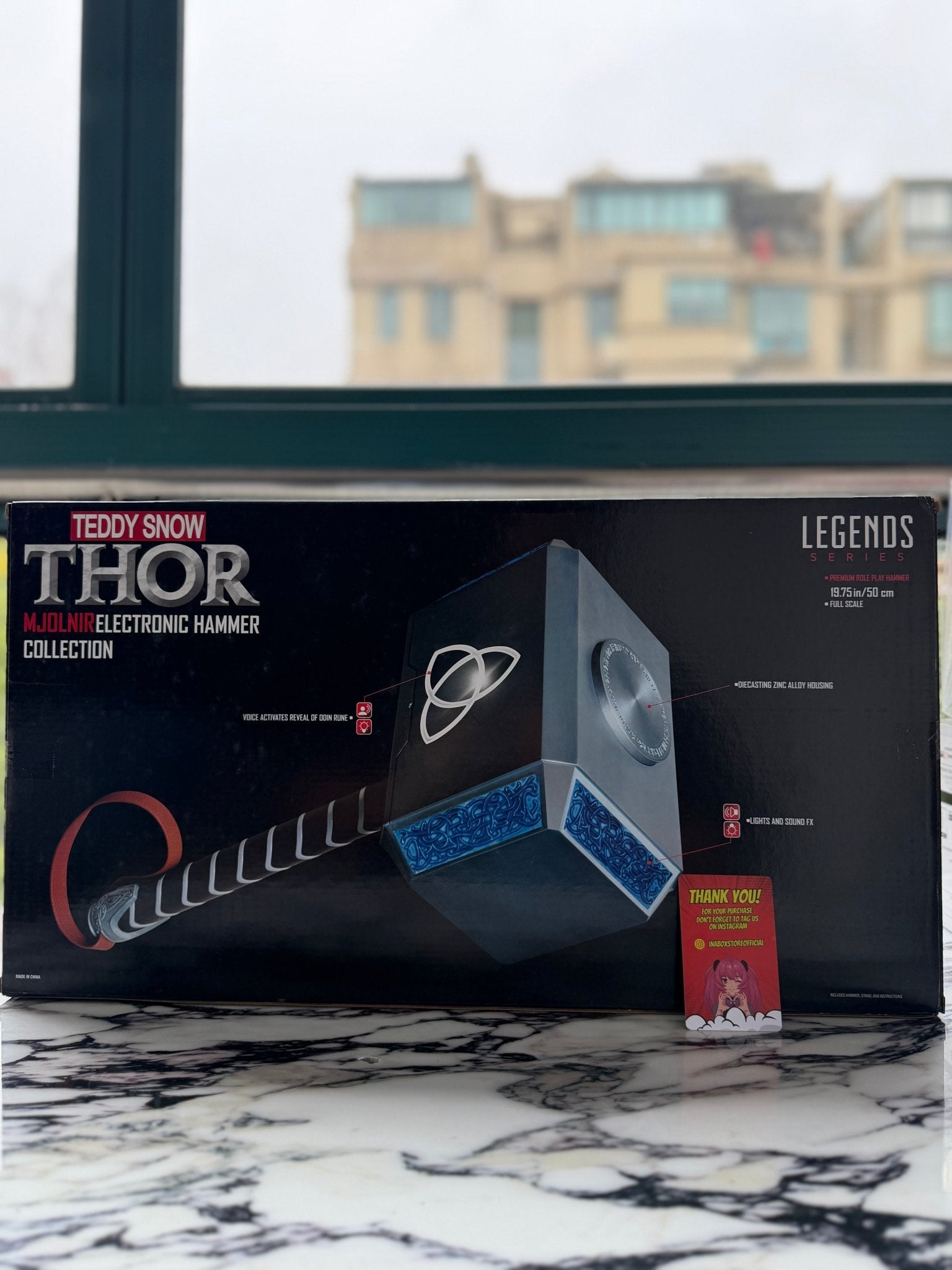 Thor Mjolnir Electronic Hammer by Teddy Snow - Legends Series 1:1 with Voice controls - Inaboxstore