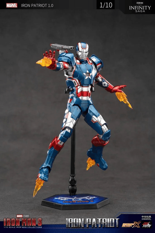ZD Toys Iron Patriot 1/10 Scale Figure NON LED - Inaboxstore